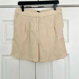 J. Crew Factory High Waisted Linen Blend Shorts